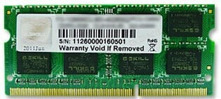 G.Skill 8GB PC3-10600 - 8 GB - 1 x 8 GB - DDR3 - 1333 MHz - 204-pin SO-DIMM