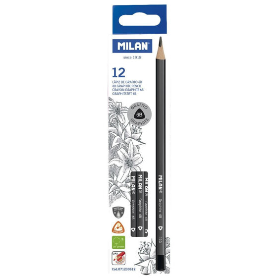 MILAN Box 12 Triangular 6B Graphite Pencils