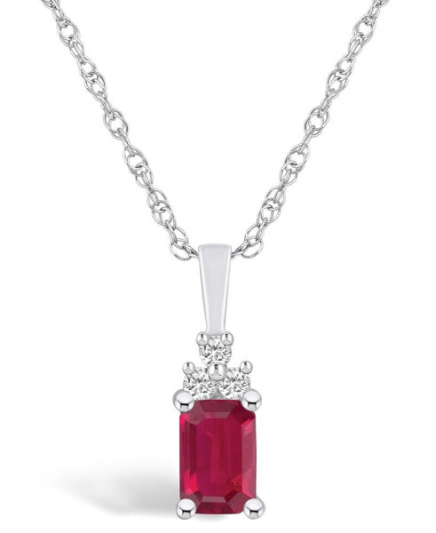 Ruby (3/4 Ct. t.w.) and Diamond Accent Pendant Necklace