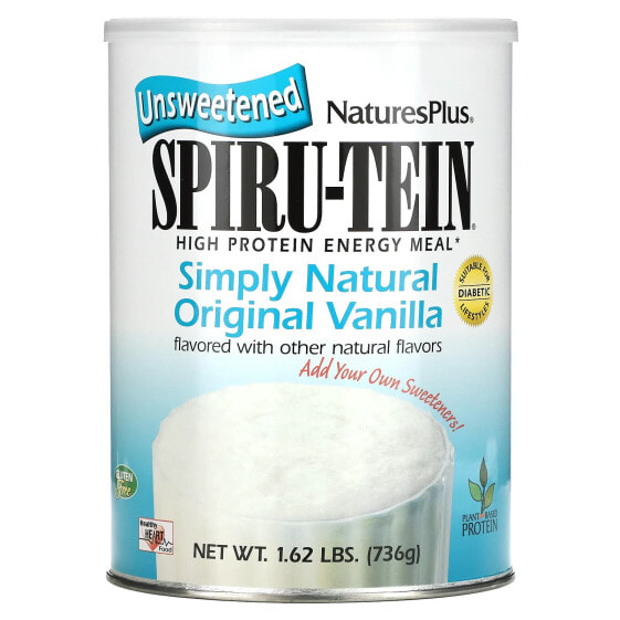 Spiru-Tein, High Protein Energy Meal, Unsweetened, Simply Natural Original Vanilla, 1.63 lbs (736 g)