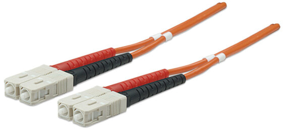 Intellinet Fiber Optic Patch Cable - OM2 - SC/SC - 2m - Orange - Duplex - Multimode - 50/125 µm - LSZH - Fibre - Lifetime Warranty - Polybag - 2 m - OM2 - SC - SC