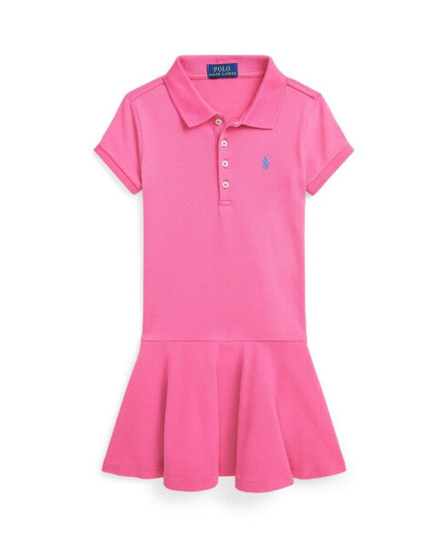 Toddler and Little Girls Stretch Mesh Polo Dress