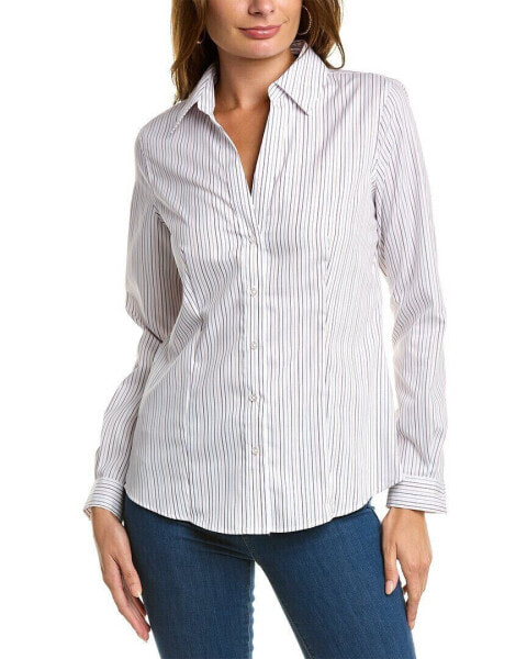 Jones New York Stripe Easy Care Shirt Women's White Xs