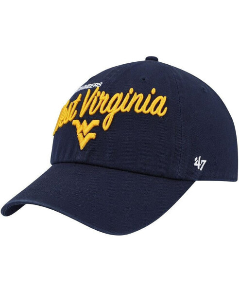 Women's Navy West Virginia Mountaineers Phoebe Clean Up Adjustable Hat