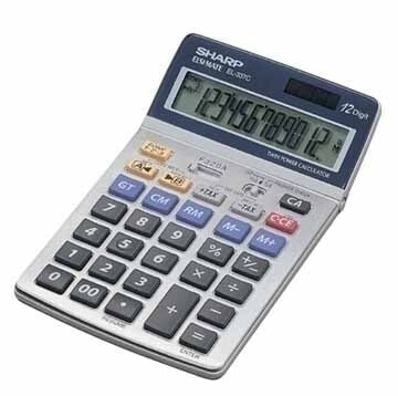 Sharp EL-337C - Desktop - Financial - 12 digits - Silver