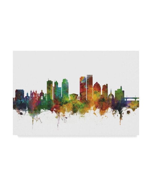 Michael Tompsett Dayton Ohio Skyline II Canvas Art - 15" x 20"