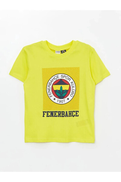 Bisiklet Yaka Fenerbahçe Baskılı Kısa Kollu Erkek Çocuk Tişört