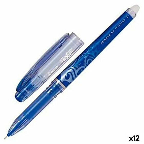 Ручка с жидкими чернилами стираемые Pilot Frixion Point Синий 12 штук