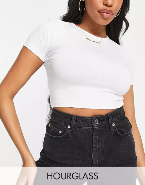 ASOS DESIGN Fuller Bust fitted crop t-shirt in white