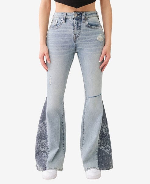 Women's No Flap Bandana Bell Bottom Jean