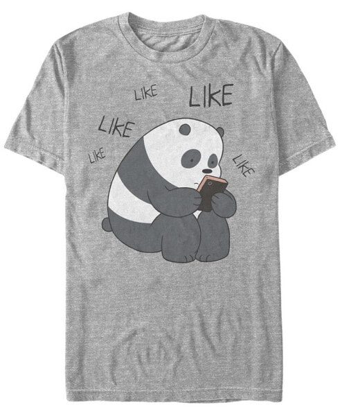 Men's We Bare Bears Like Like Like Texting Short Sleeve T- shirt