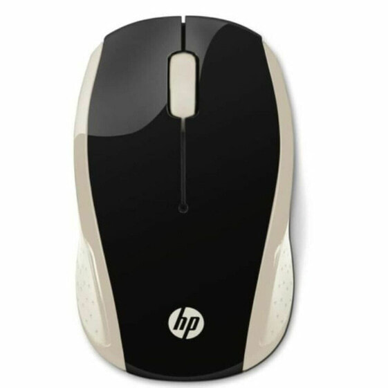 Мышь HP 200 (Silk Gold) Чёрный Золото 1000 dpi