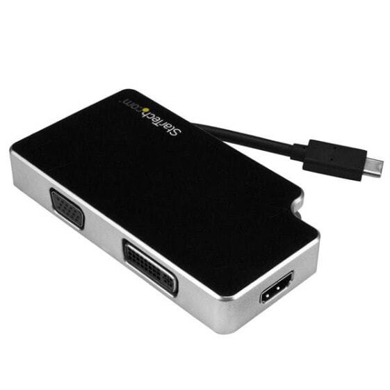 Переходник 3-в-1 Startech.com USB-C к VGA - DVI или HDMI - 4K - USB Type-C - выход DVI - выход HDMI - выход VGA - 3840 x 2160 пикселей