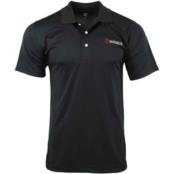 SHOEBACCA Solid Jersey Short Sleeve Polo Shirt Mens Black Casual P39909-BBK-SB