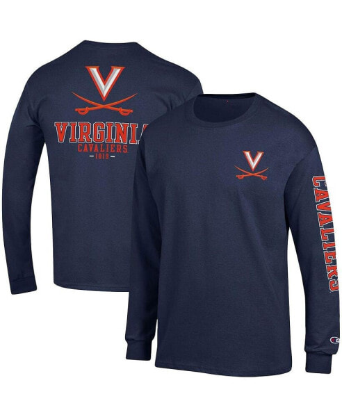 Men's Navy Virginia Cavaliers Team Stack Long Sleeve T-shirt