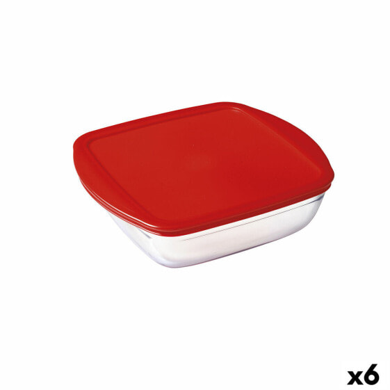 Контейнер для завтраков Ô Cuisine Cook & Store Красный 1 L 20 x 17 x 6 см Силикон Стекло (6 штук)