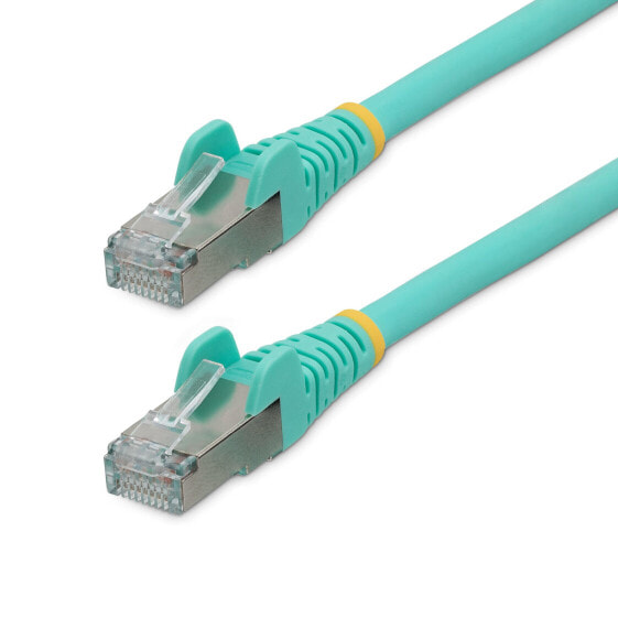 StarTech.com 2m CAT6a Ethernet Cable - Aqua - Low Smoke Zero Halogen (LSZH) - 10GbE 500MHz 100W PoE++ Snagless RJ-45 w/Strain Reliefs S/FTP Network Patch Cord - 2 m - Cat6a - S/FTP (S-STP) - RJ-45 - RJ-45