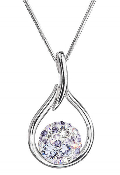 Timeless silver necklace with Swarovski crystals 32075.3 violet (chain, pendant)