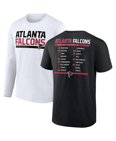 Men's Black, White Atlanta Falcons Two-Pack 2023 Schedule T-shirt Combo Set