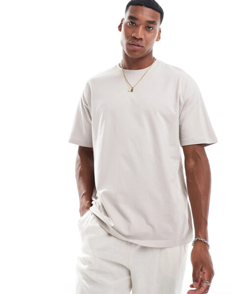 New Look oversized t-shirt in stone