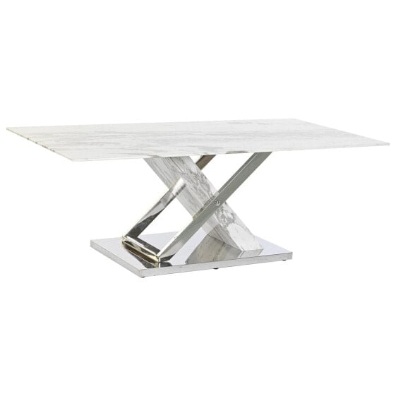 Кофейный столик DKD Home Decor Белый Серебристый Стеклянный Сталь 120 x 60 x 42 cm
