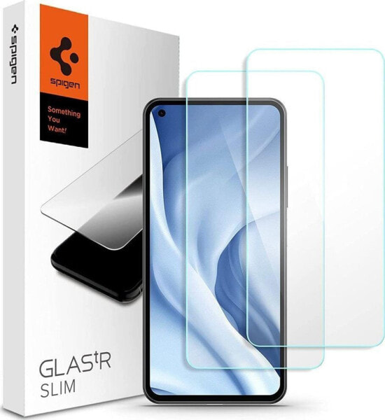 Закаленное стекло Spigen GLAS.tR Slim для Xiaomi Mi 11 Lite LTE/5G [2 штуки]