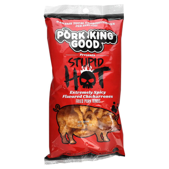 Pork King Good, Ароматизированный Chicharrones, Stupid Hot, очень пряный, 49,5 г (1,75 унции)