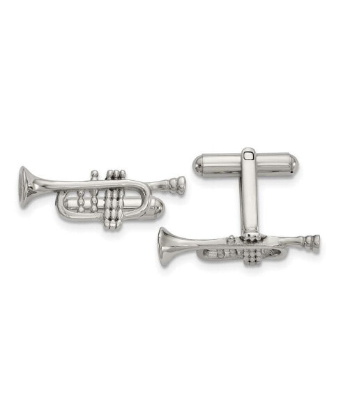 Stainless Steel Polished Trumpet Cufflinks