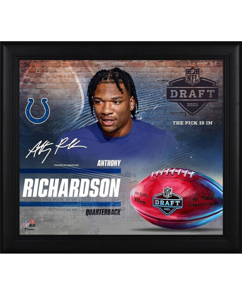 Anthony Richardson Indianapolis Colts Facsimile Signature Framed 15" x 17" x 1" 2023 NFL Draft Day Collage