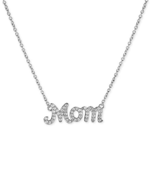 Macy's diamond Mom Pendant Necklace (1/4 ct. t.w.) in Sterling Silver