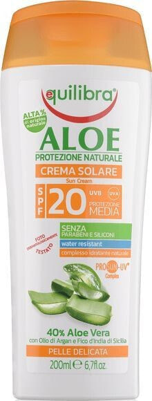 Equilibra Aloe Sunscreen Spf20+ Солнцезащитный крем с алоэ вера 200 мл