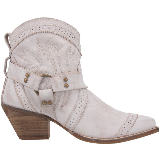 Dingo Gummy Bear Embroidery Snip Toe Cowboy Booties Womens Off White Casual Boot