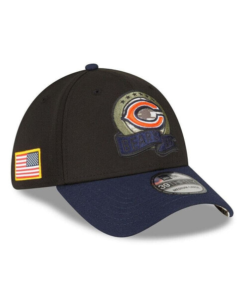 Men's Black, Navy Chicago Bears 2022 Salute To Service 39THIRTY Flex Hat
