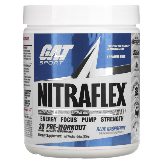 GAT, Sport, NITRAFLEX, голубая малина, 300 г (10,6 унции)