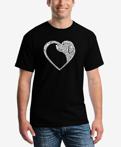 Men's Dog Heart Printed Word Art T-shirt