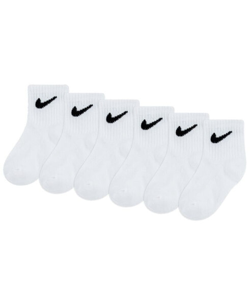 Baby and Toddler Boys or Girls Swoosh Ankle Socks, Pack of 6