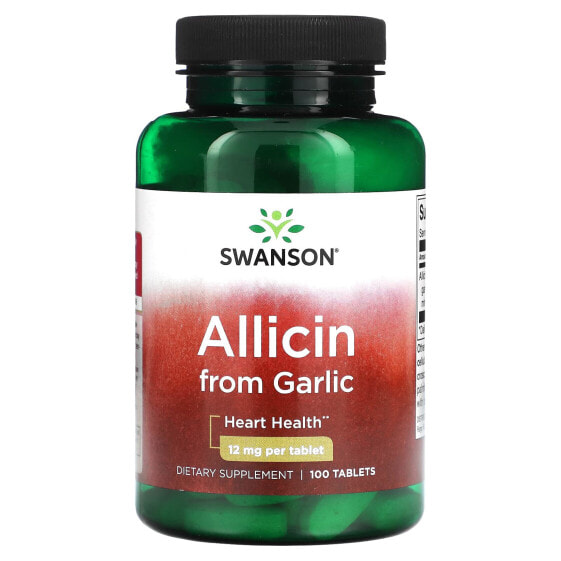 Травы и натуральное средстов чеснока Swanson Аллицин 12 мг 100 таблеток