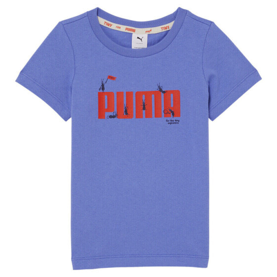 Puma Tiny X Graphic Crew Neck Short Sleeve T-Shirt Boys Size 2T Casual Tops 533