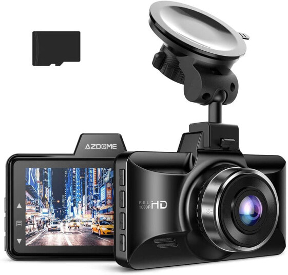 Автомобильная камера AZDOME Dashcam 1080P FHD с 3-дюймовым экраном, широкоугольным объективом 150 °, циклической записью, G-сенсором, парковочным монитором, автомобильным видеорегистратором [M01 Pro]