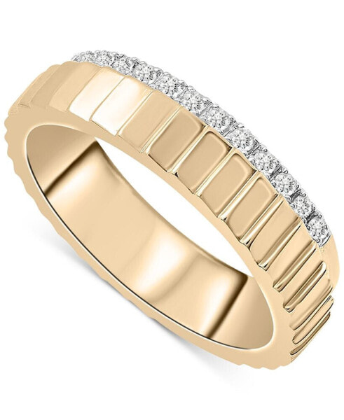 Diamond Textured Bilevel Ring (1/6 ct. t.w.) in Gold Vermeil, Created for Macy's