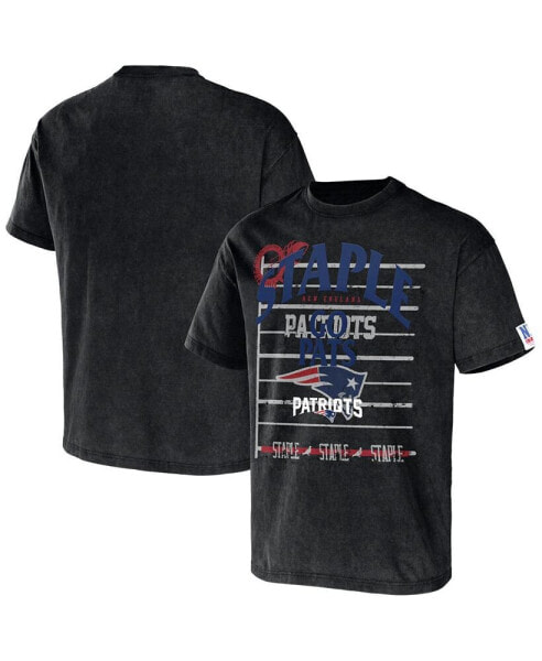 Men's NFL X Staple Black New England Patriots Gridiron Short Sleeve T-shirt