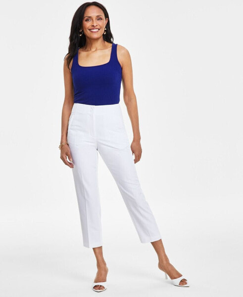 Women's High Rise Tapered Cropped Pants, Created for Macy's