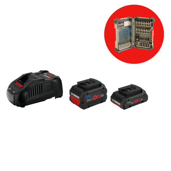 Bosch Starter-Set 1x ProCORE 4.0Ah + 1x ProCORE 5.5Ah + GAL1880 + Bohrerset 35tl