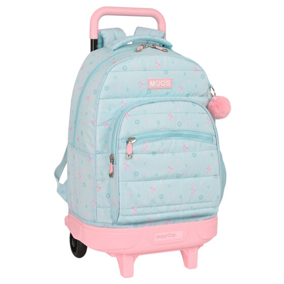 Школьный рюкзак с колесиками Moos Garden бирюзовый 33 X 45 X 22 cm