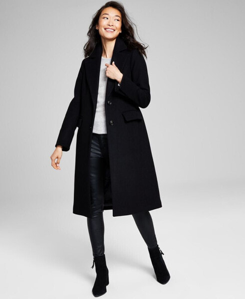 Women's Petite Single-Breasted Coat, Created for Macy's