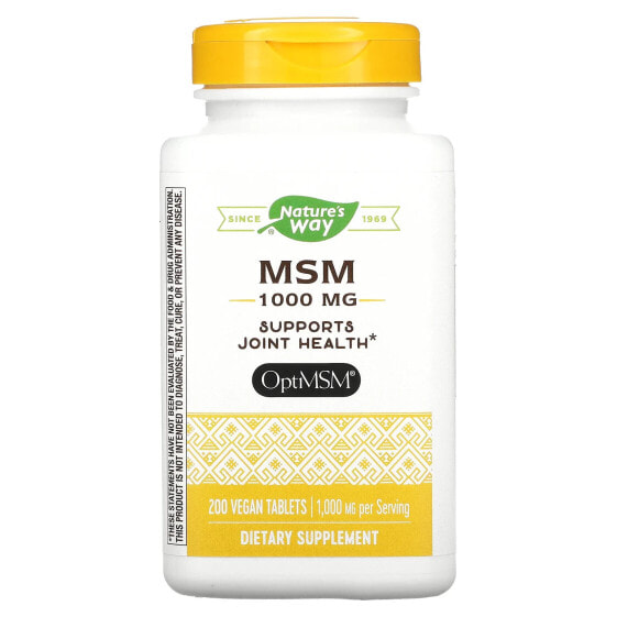 Витамины и БАДы NATURE'S WAY MSM 1,000 мг 200 веганских таблеток