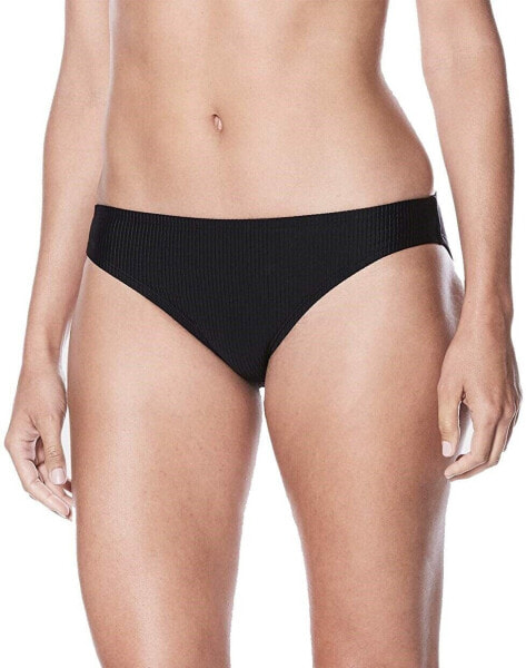 Nike 170446 Womens Ribbed Hipster Bikini Bottom Swimwear Solid Black Size Large