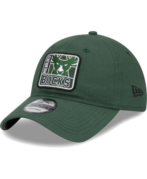Men's Hunter Green Milwaukee Bucks Mix 9TWENTY Adjustable Hat