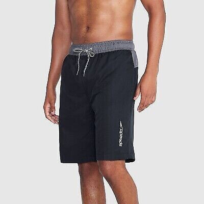 Speedo Men's 9" Solid Swim Shorts - Black L
