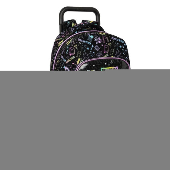 SAFTA Compact With Evolutionary Wheels Trolley Monster High backpack